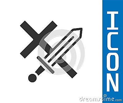 Grey Crusade icon isolated on white background. Vector Vector Illustration