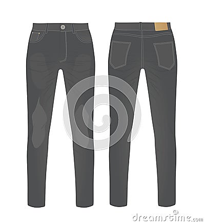 Grey denim pants Vector Illustration