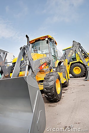 Grey diesel front end loader Editorial Stock Photo