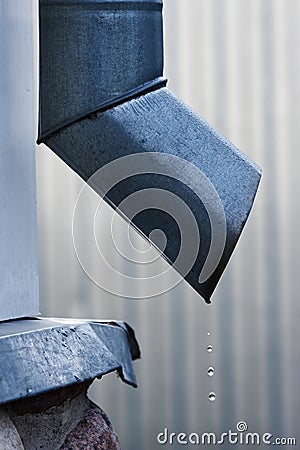 Grey drainpipe Stock Photo