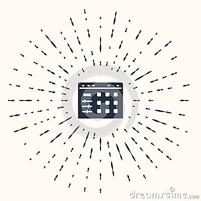 Grey Drum machine icon isolated on beige background. Musical equipment. Abstract circle random dots. Vector Vector Illustration