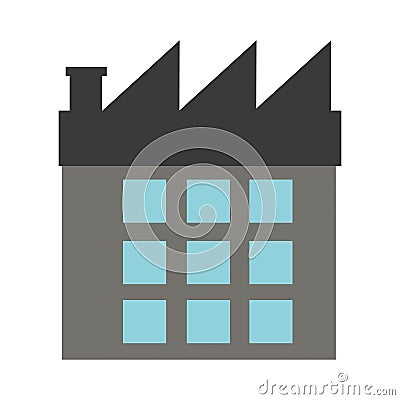 grey factory icon Cartoon Illustration