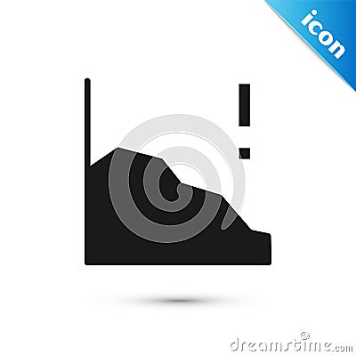 Grey Financial growth decrease icon isolated on white background. Increasing revenue. Vector Vector Illustration