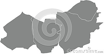 Grey municipalities map of SINT-NIKLAAS, BELGIUM Vector Illustration