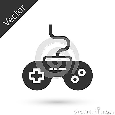 Grey Gamepad icon isolated on white background. Game controller. Vector Vector Illustration