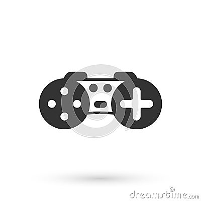 Grey Gamepad icon isolated on white background. Game controller. Vector Vector Illustration
