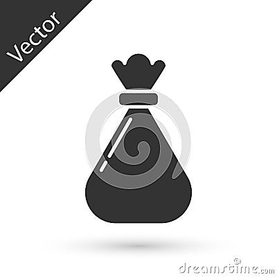 Grey Garbage bag icon isolated on white background. Vector Illustration Vector Illustration