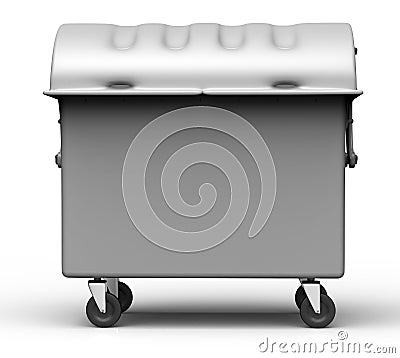 Grey garbage container isolated on white background Stock Photo