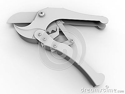 Grey gardening pliers Cartoon Illustration