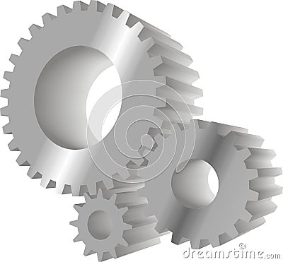 Grey gears Vector Illustration