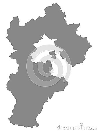 Grey Map of Hebei Province Vector Illustration