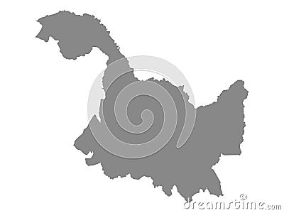 Grey Map of Heilongjiang Province Vector Illustration