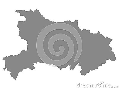 Grey Map of Hubei Province Vector Illustration