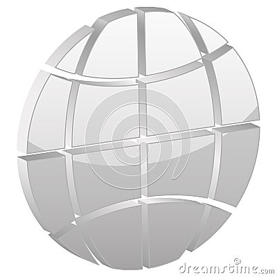 Grey globe symbol Vector Illustration