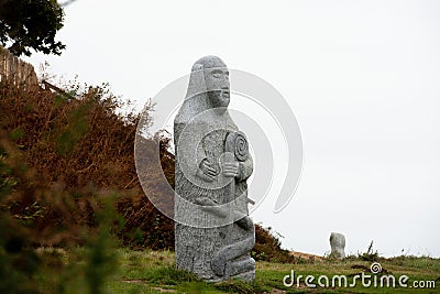 Grey granit statue of Padern Editorial Stock Photo