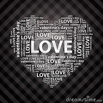 Grey heart made of texts Stock Photo