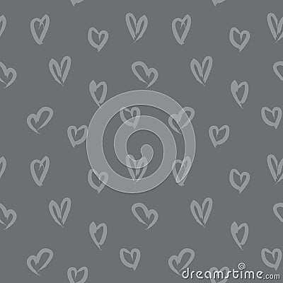 Grey Heart shape Valentineâ€™s Day Seamless Pattern Background Vector Illustration
