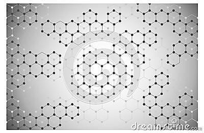 Hexagon molecule connection Vector Illustration