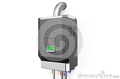 Grey home gas-fired boiler, water heater Stock Photo