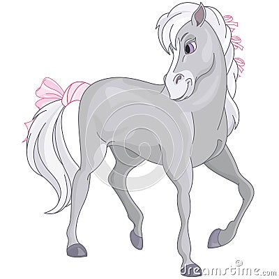 Grey Horse Vector Illustration