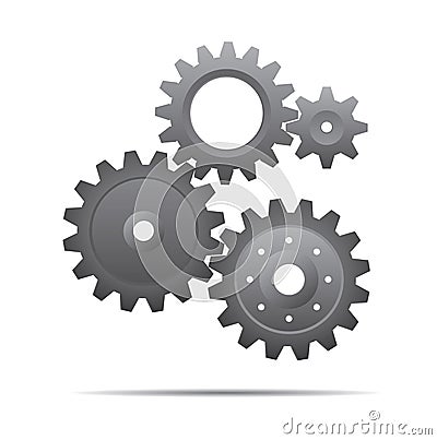 Grey illustration of sprockets icon. Vector Illustration Cartoon Illustration