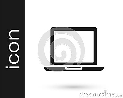 Grey Laptop icon isolated on white background. Computer notebook with empty screen sign. Vector Illustration Vector Illustration
