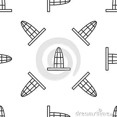 Grey line Agbar tower icon isolated seamless pattern on white background. Barcelona, Spain. Vector Vector Illustration