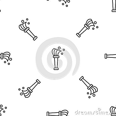 Grey line Aspergillum icon isolated seamless pattern on white background. Vector Vector Illustration