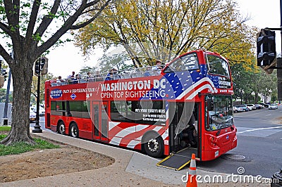 Grey line tour bus, Washington DC, USA Editorial Stock Photo