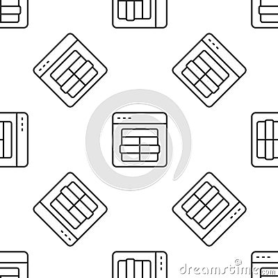 Grey line MySQL code icon isolated seamless pattern on white background. HTML Code symbol for your web site design Vector Illustration