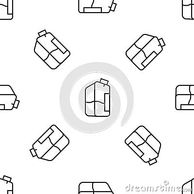 Grey line Printer ink bottle icon isolated seamless pattern on white background. Vector Stock Photo