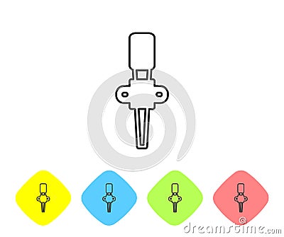 Grey line Torch flame icon isolated on white background. Symbol fire hot, flame power, flaming and heat. Set icons in Vector Illustration