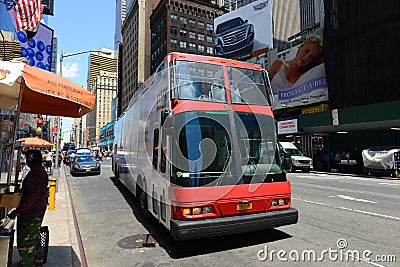 Grey Line tour bus in Times Square in NYC Editorial Stock Photo