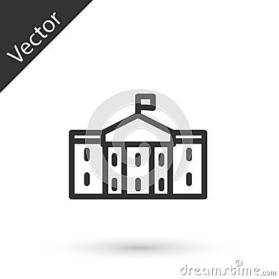 Grey line United States Capitol Congress icon isolated on white background. Washington DC, USA. Vector Vector Illustration