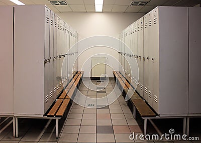 Grey locker room Stock Photo