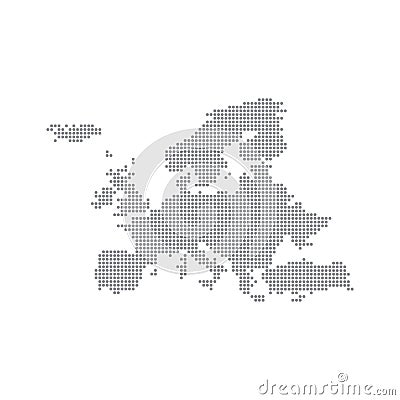 Grey Map Europe In The Dot. Vector illustration Vector Illustration