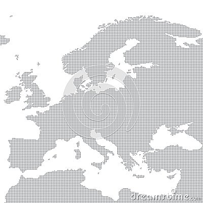 Grey map of Europe in the dot. Vector illustration Vector Illustration