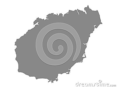 Grey Map of Hainan Province Vector Illustration