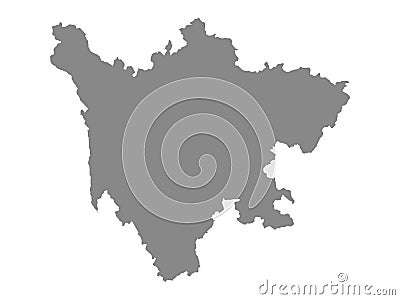 Grey Map of Sichuan Province Vector Illustration