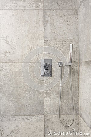 Grey marble shower Stock Photo