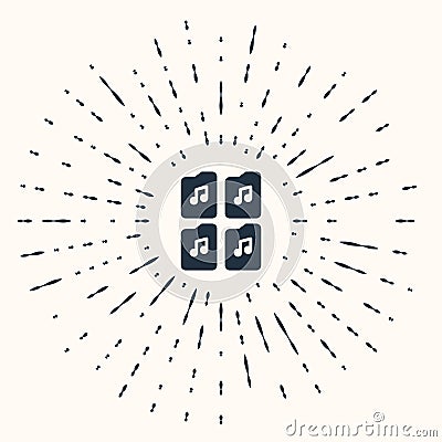 Grey Music file document icon isolated on beige background. Waveform audio file format for digital audio riff files Stock Photo
