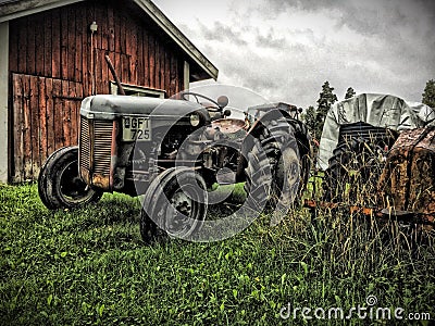 Retro Tractor Editorial Stock Photo