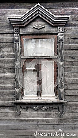 The grey old window Stock Photo