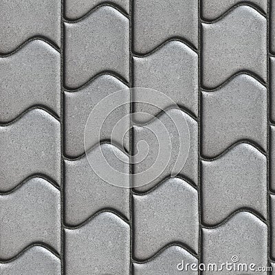 Grey Paving Slabs of the Wavy Form Stock Photo