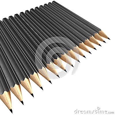 Grey pencils Stock Photo