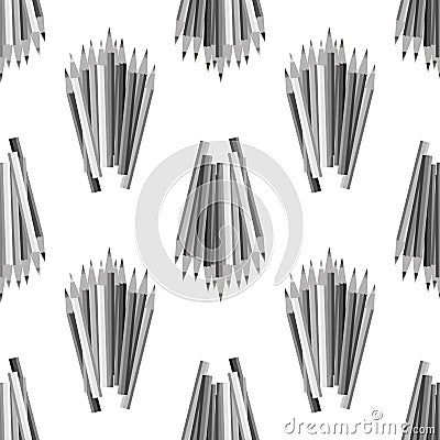 Grey Pencils Seamless Pattern Vector Illustration