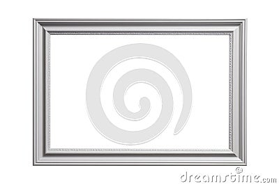 Grey picture frame with an empty blank canvas for use as a border or home dÃ©cor Cartoon Illustration