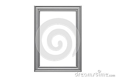Grey picture frame with an empty blank canvas for use as a border or home dÃ©cor Cartoon Illustration