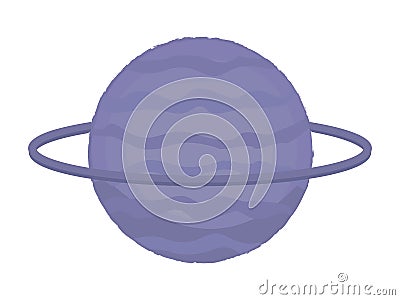 Grey planet with a ring Vector Illustration