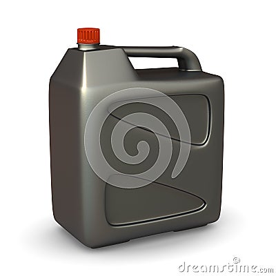 Grey plastic canister Stock Photo